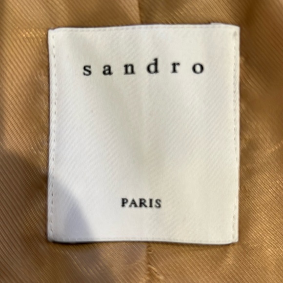 Sandro Paris Faux Fur Leather Trimmed Belted Teddy Jacket - Picture 3 of 7